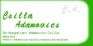 csilla adamovics business card